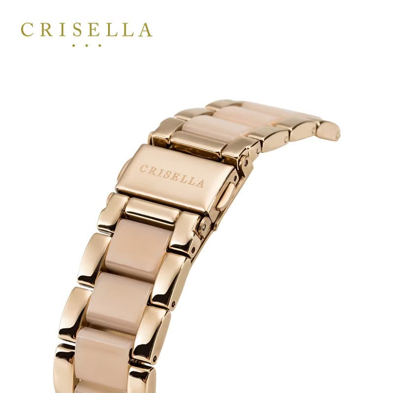 時尚閃爍鋯石仿陶瓷石英手錶