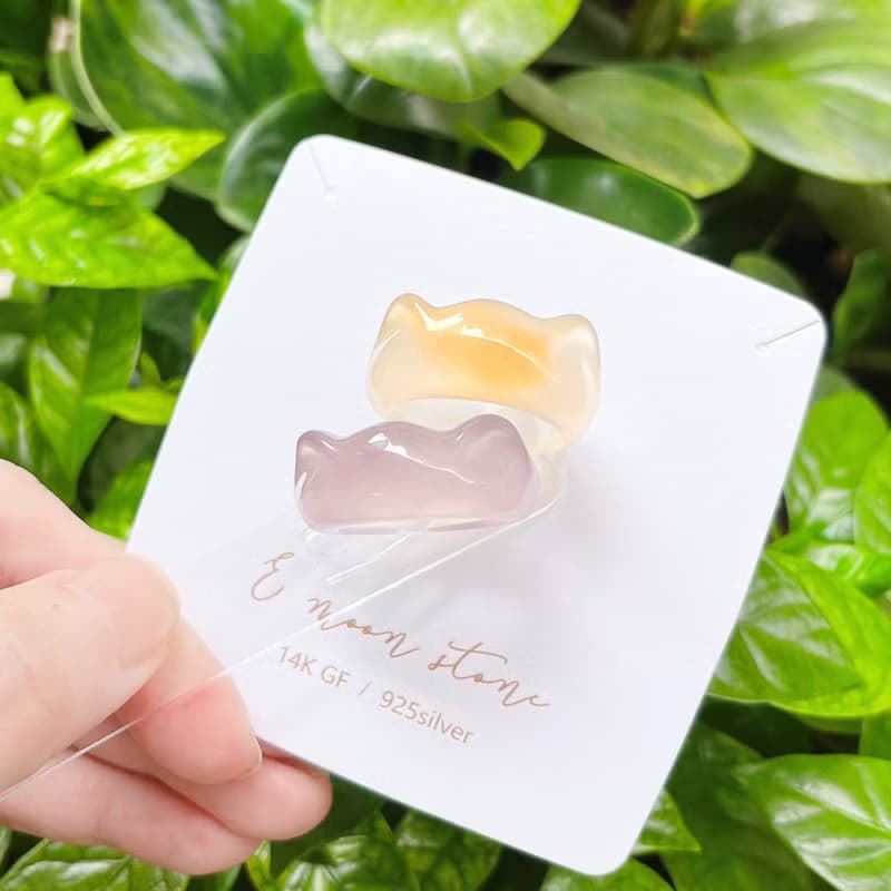 貓貓元寶 天然瑪瑙石手工雕刻戒指 潤透小精品