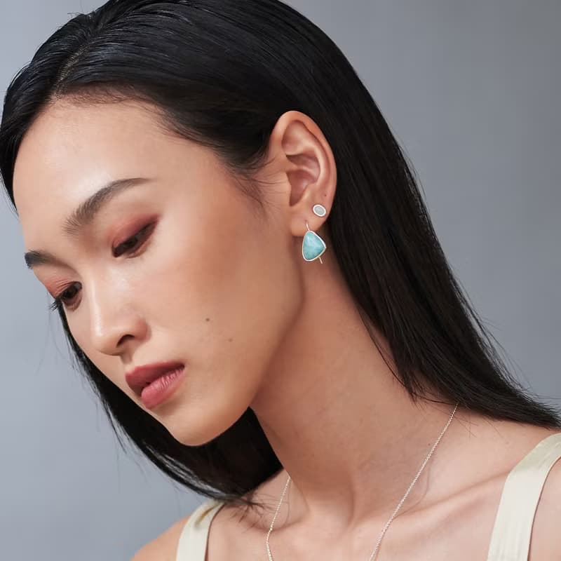 典雅天河石耳環 (可提供改耳夾付費服務)