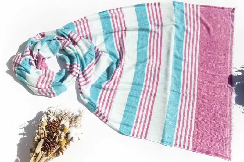 喀什米爾Cashmere 針織圍巾 純羊毛圍巾 手織圍巾 編織圍巾-希臘