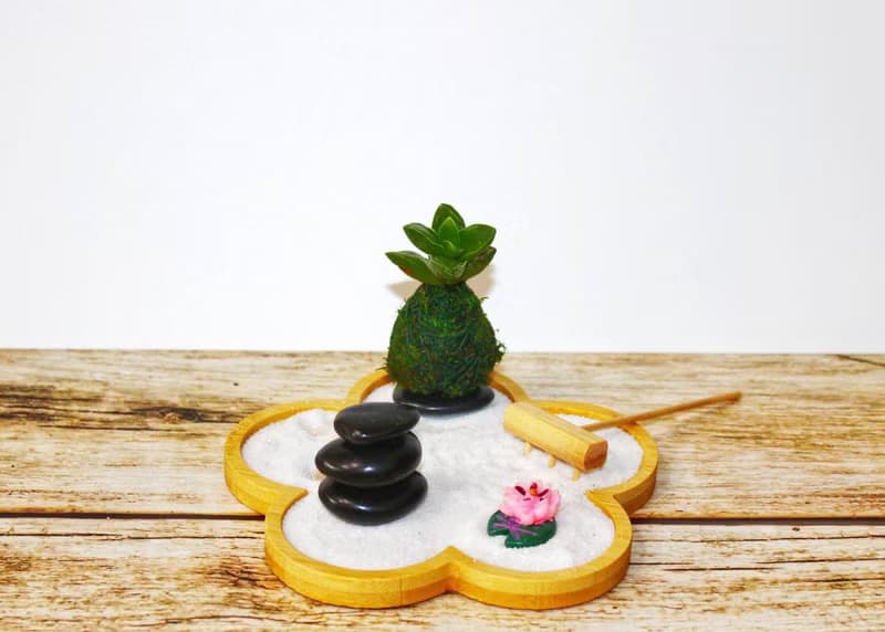 DIY手作材料包 居家迷你禪庭園 枯山水 花花款(含教學電子檔)