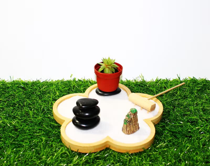 DIY手作材料包 居家迷你禪庭園 枯山水 花花款(含教學電子檔)