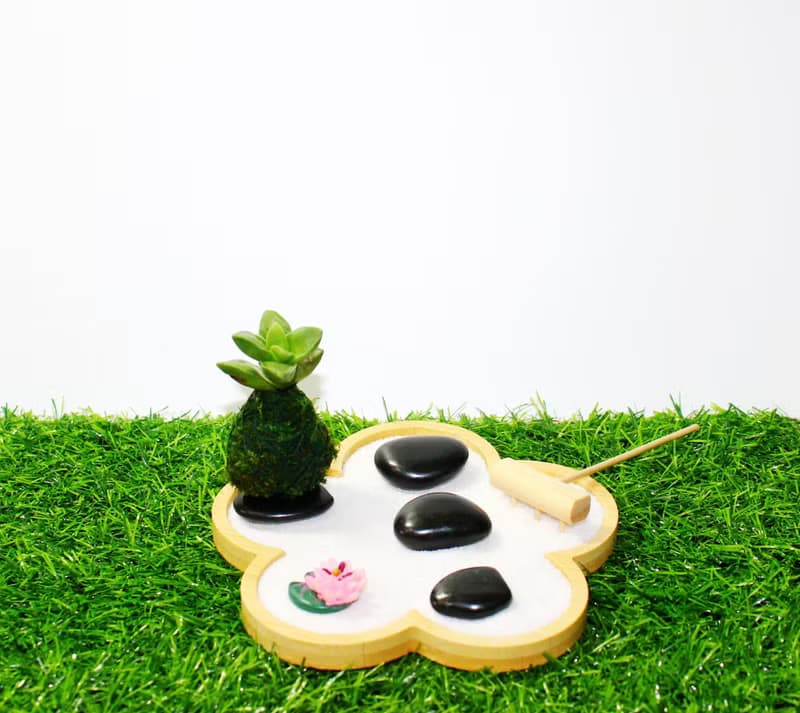 DIY手作材料包 居家迷你禪庭園 枯山水 花花款(含教學電子檔)