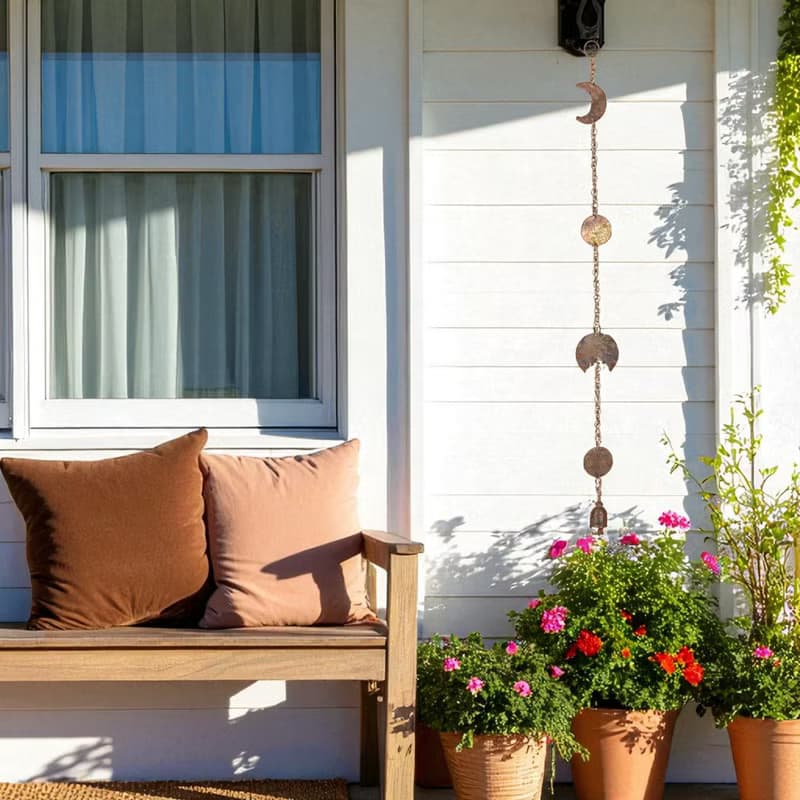 金色月相風鈴掛飾－臥室與玄關波西米亞月亮裝飾