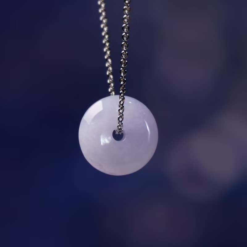 【願‧平安】紫羅蘭翡翠平安扣吊飾 | 天然緬甸玉翡翠A貨 | 送禮