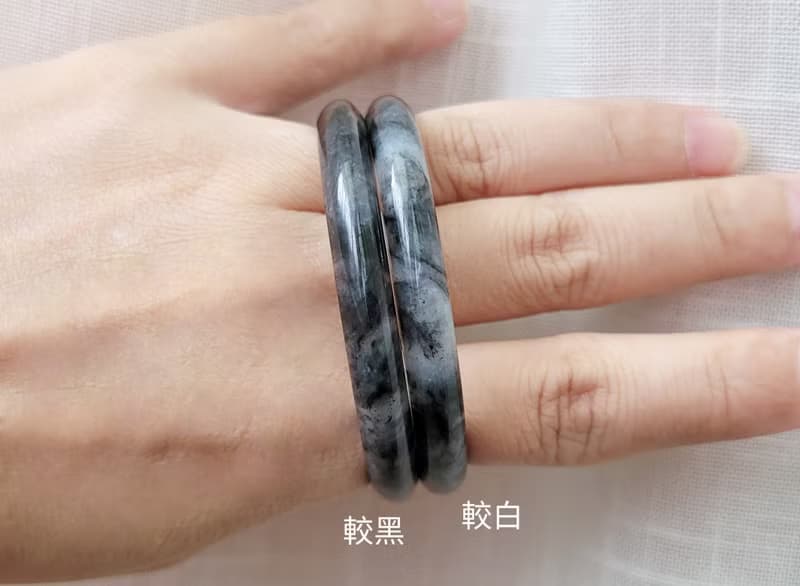 【親翠】天然翡翠 冰烏雞全透水墨兒童47mm手鐲