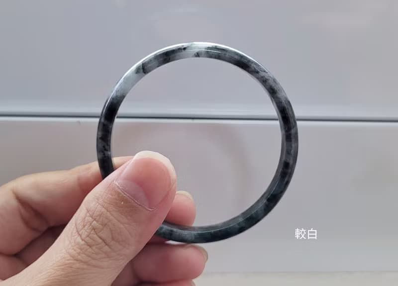 【親翠】天然翡翠 冰烏雞全透水墨兒童47mm手鐲