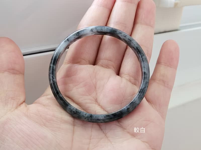 【親翠】天然翡翠 冰烏雞全透水墨兒童47mm手鐲