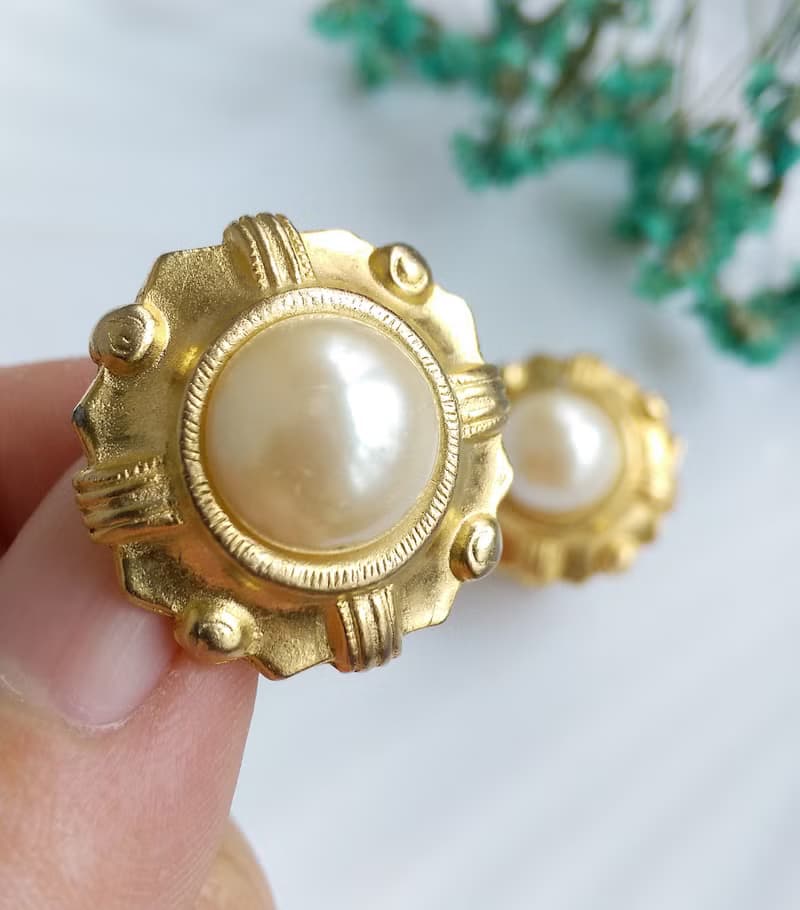 Vintage Jewelry 西洋古董飾品 優雅成熟風格 仿珠 夾式耳環