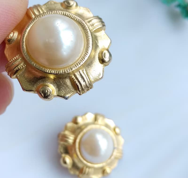 Vintage Jewelry 西洋古董飾品 優雅成熟風格 仿珠 夾式耳環