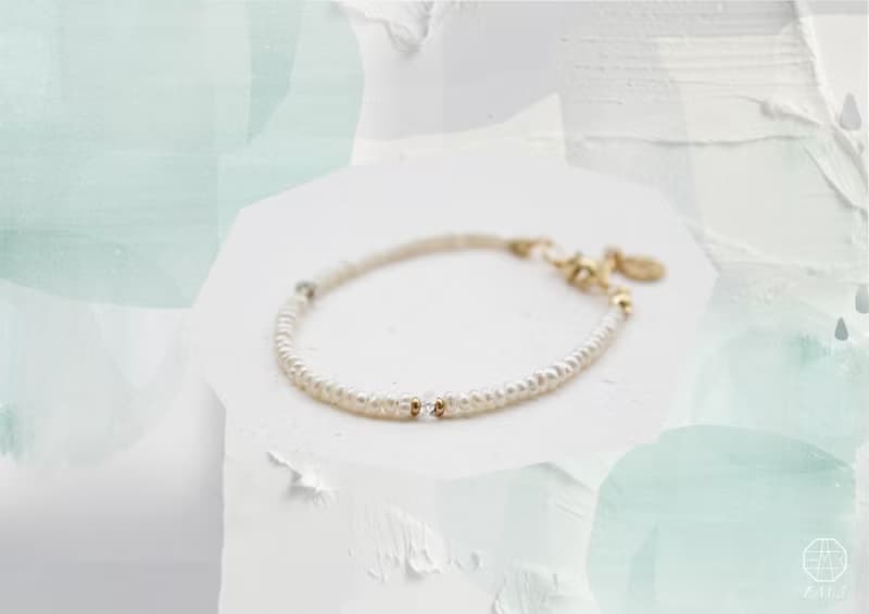 3月誕生石-Aquamarine海水藍寶珍珠系列手鍊