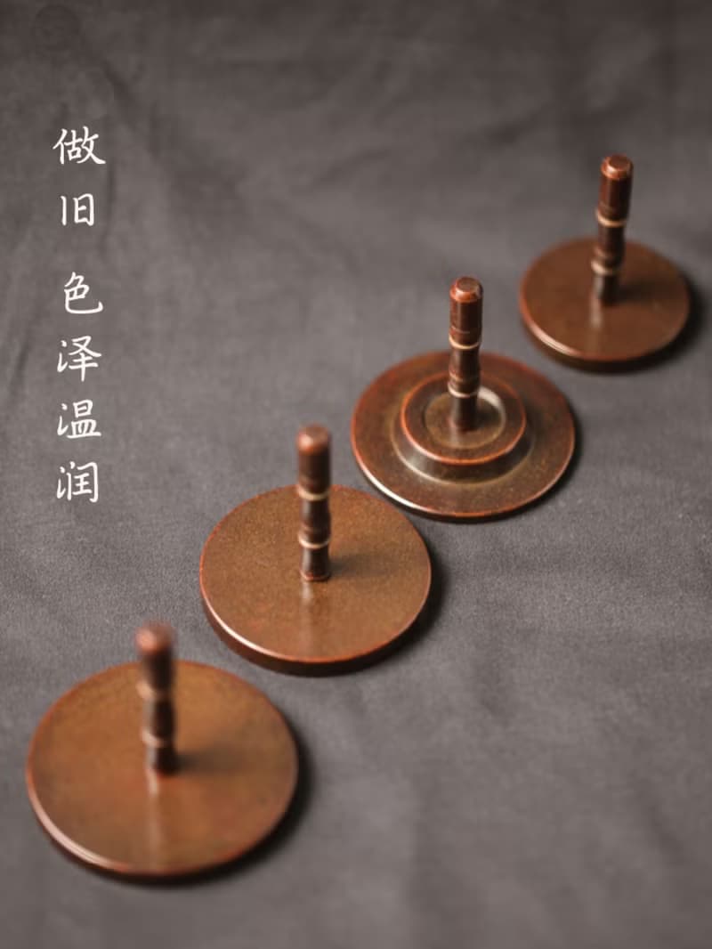 黃銅做舊香灰壓棒, 灰壓, 線香熏香香具, 香道工具, 拓印壓