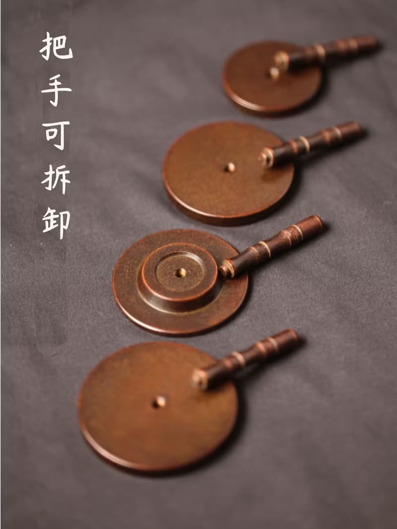 黃銅做舊香灰壓棒, 灰壓, 線香熏香香具, 香道工具, 拓印壓
