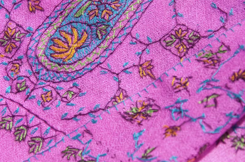 喀什米爾Cashmere/羊絨圍巾/純羊毛圍巾披巾/戒指絨披肩 聖誕節禮物 交換禮物 母親節 父親節-刺繡花朵