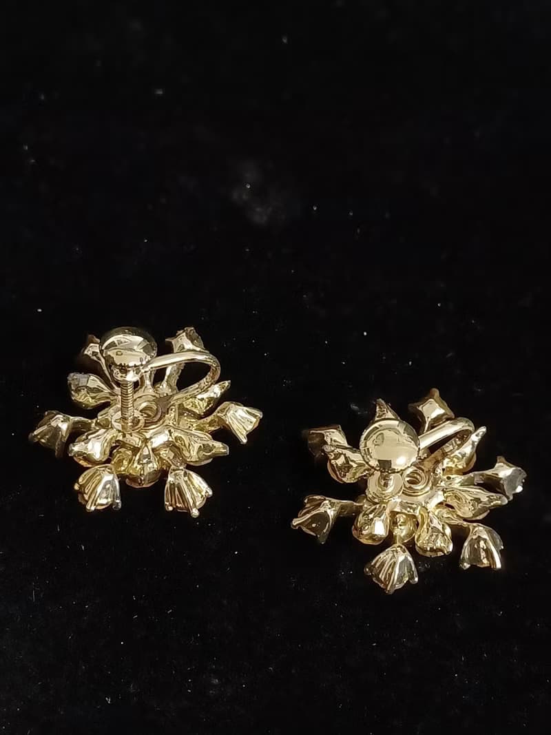vintage jewelry  典雅滿天星紫萊茵 夾式耳環