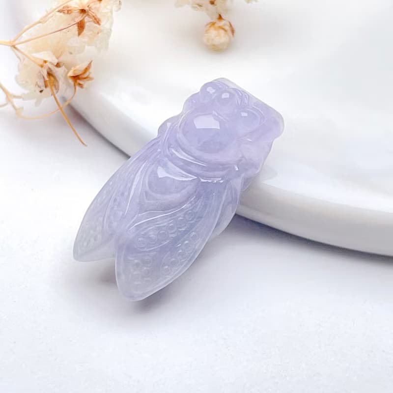 【一鳴驚人】紫羅蘭翡翠玉蟬 | 天然緬甸玉翡翠A貨 | 送禮