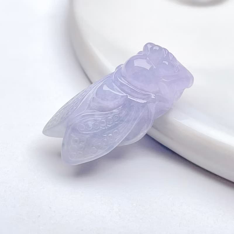 【一鳴驚人】紫羅蘭翡翠玉蟬 | 天然緬甸玉翡翠A貨 | 送禮
