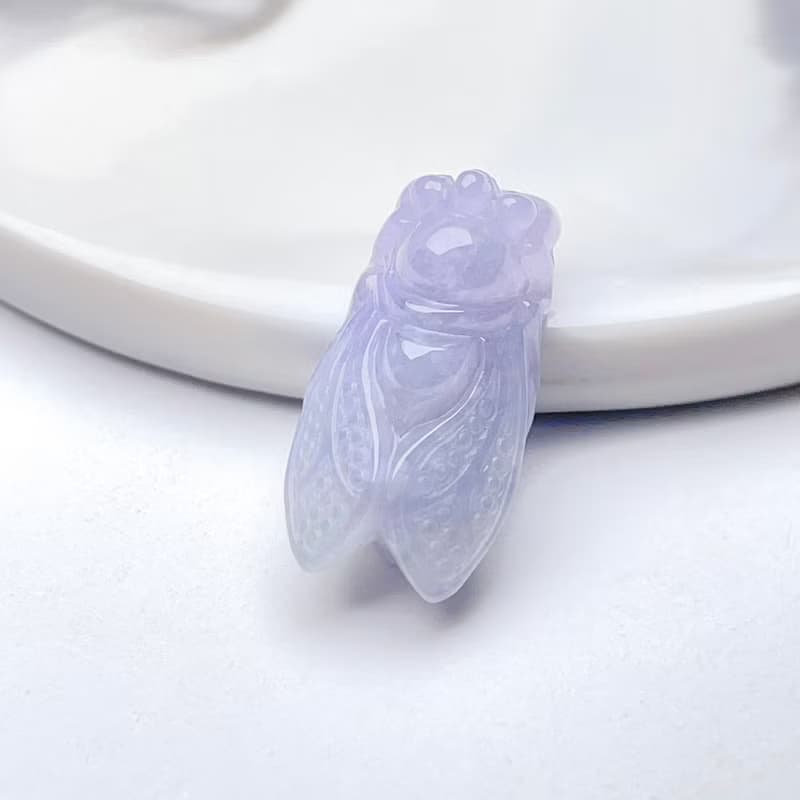 【一鳴驚人】紫羅蘭翡翠玉蟬 | 天然緬甸玉翡翠A貨 | 送禮