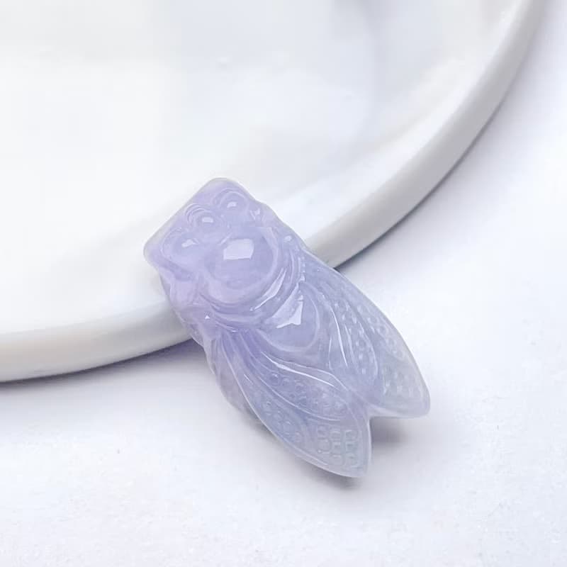 【一鳴驚人】紫羅蘭翡翠玉蟬 | 天然緬甸玉翡翠A貨 | 送禮
