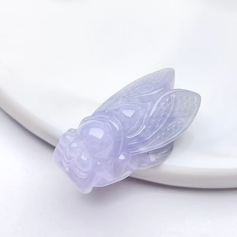 【一鳴驚人】紫羅蘭翡翠玉蟬 | 天然緬甸玉翡翠A貨 | 送禮