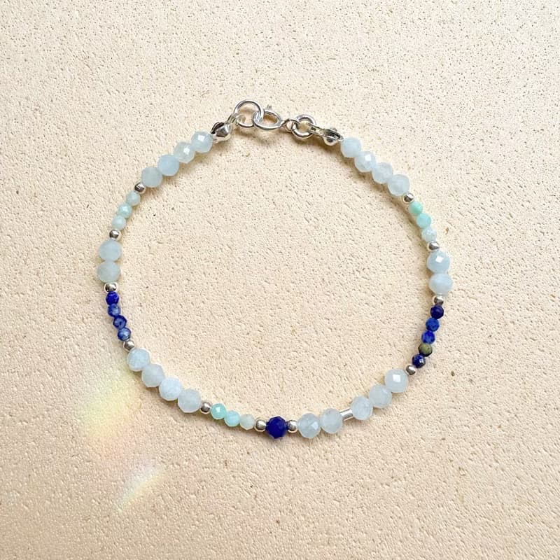 Found.Myth 提升自信 天然海藍寶 天河石 青金石 925純銀手鍊