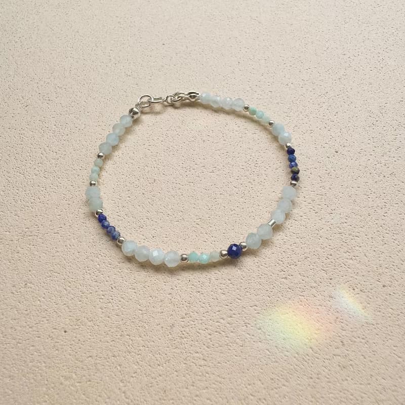 Found.Myth 提升自信 天然海藍寶 天河石 青金石 925純銀手鍊