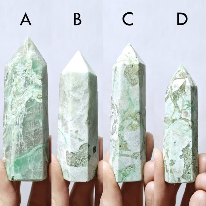 稀有綠月光石 收藏 一柱擎天 事業成功 招財 心輪 靈性 晶柱 禮物