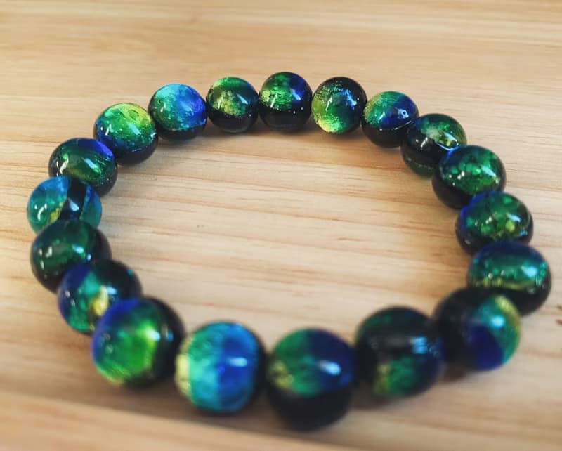 【琉璃系列】10MM三色彩箔琉璃珠手鍊