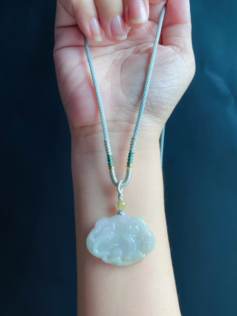 天然緬甸玉翡翠 如意狐狸 手工雕 招桃花守姻緣 禮物 天然 項鍊