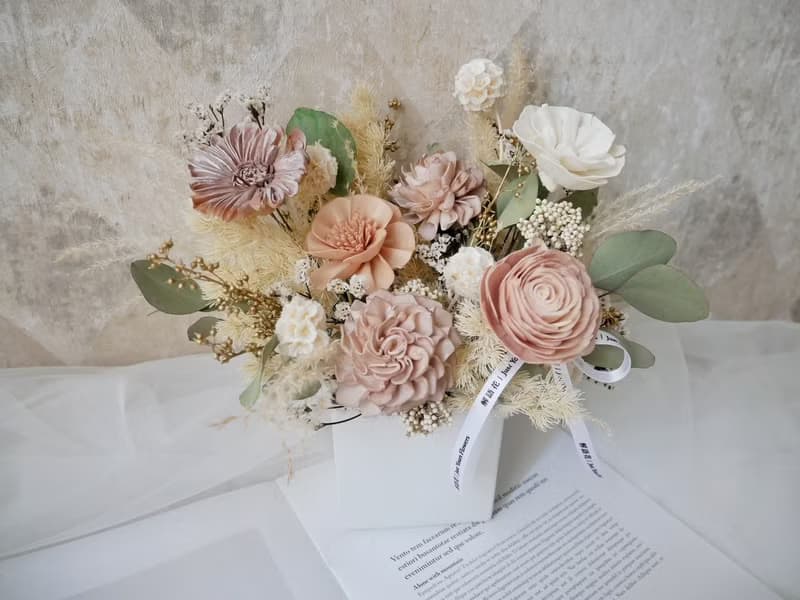 方盆中大型加大款乾燥花盆花【美好時光】乾燥花盆花/開幕賀禮