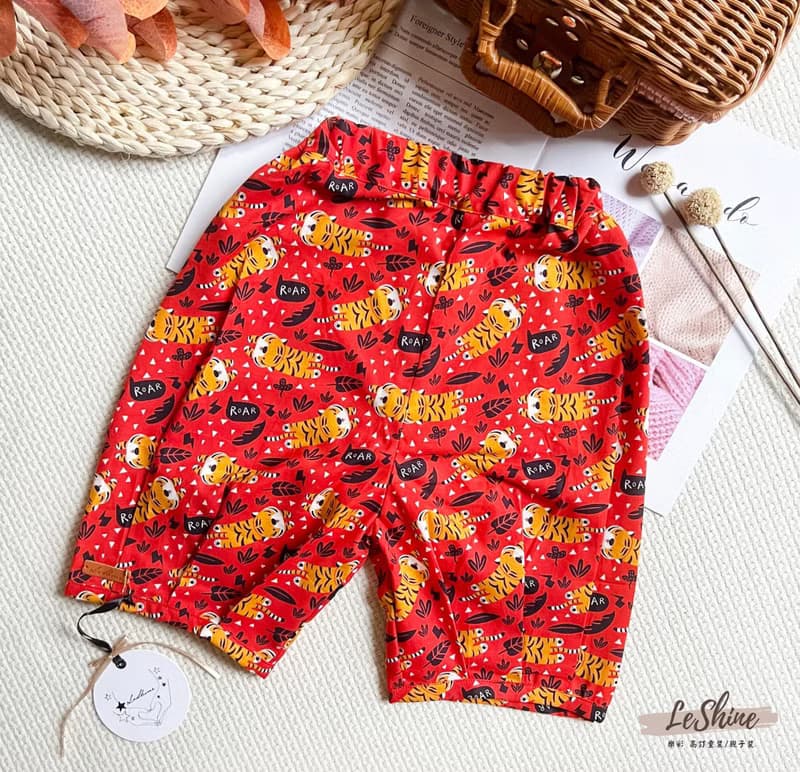 燈籠七分褲-薄棉縮口褲 手作吊帶褲 秋冬季童裝褲 春節過年送禮