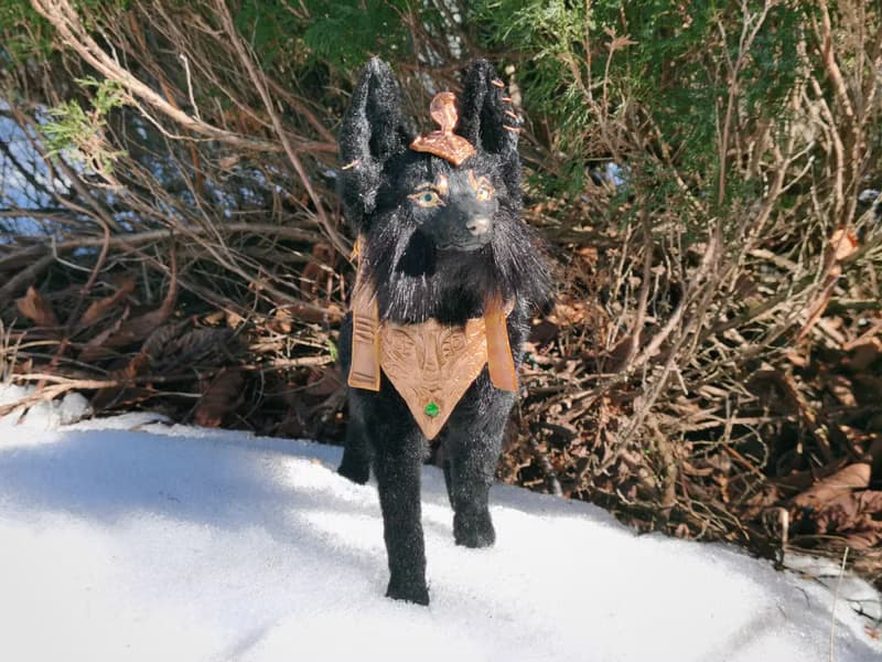 Anubis Egypt God Wolf black armor fantasy animal stuffed artdoll poseable