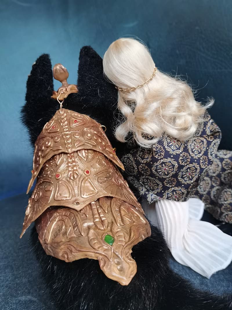 Anubis Egypt God Wolf black armor fantasy animal stuffed artdoll poseable