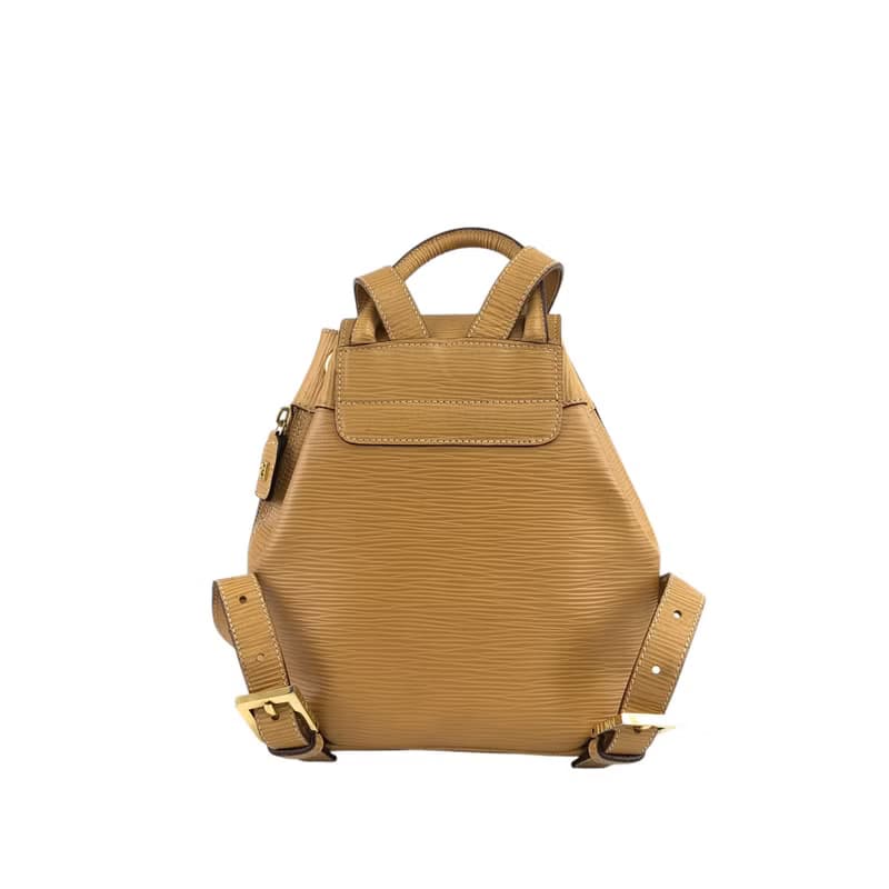 【 日本直送　名牌中古包 】FENDI フェンディ リュック ベージュ フロントバックル レザー型押し バックパック vintage ヴィンテージ 47jcck