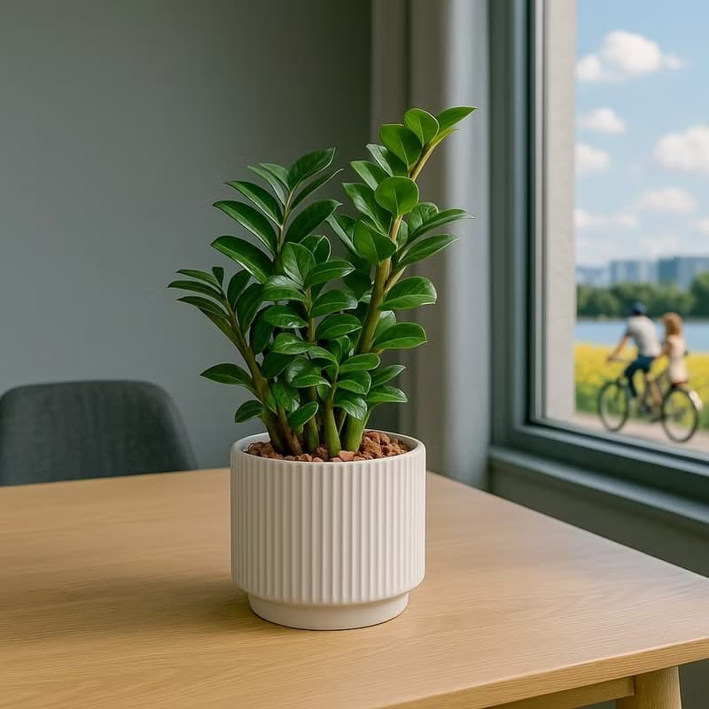 金錢樹 直線條白陶盆栽 開幕盆栽推薦 桌上盆栽 送禮