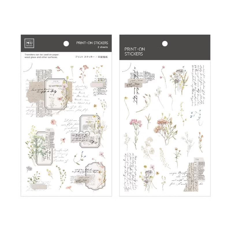 【Print-On Stickers 轉印貼紙】no.220-花束詩箋 | 花草系列