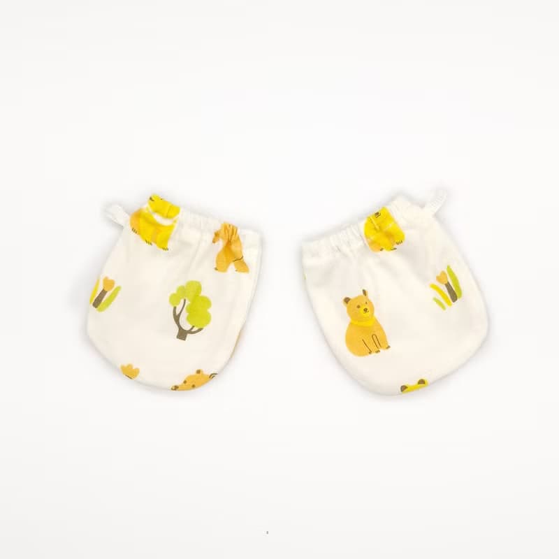 【Deux Filles有機棉】新生兒/嬰兒手套-熊熊