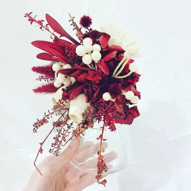 【永生花|乾燥花】擴香瓶中花夜燈—三種亮法|紅粉系|美的實驗