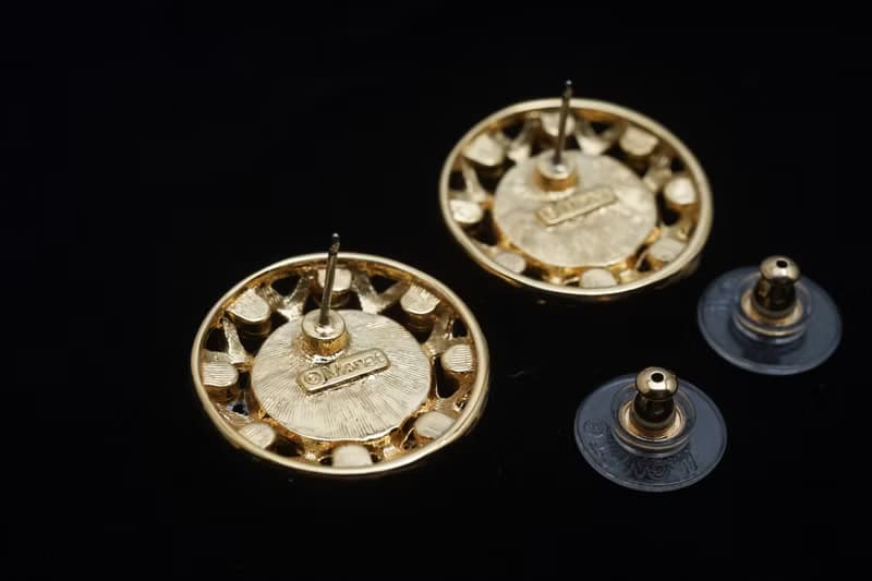 【老飾品/西洋老件】VINTAGE美國MONET珍珠萊茵石古著針式耳環
