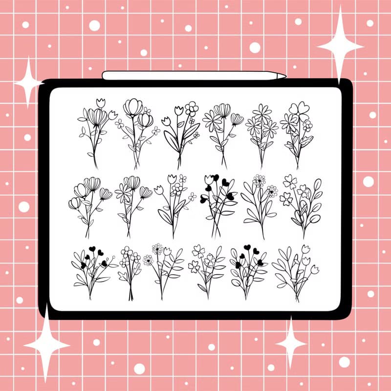 【數位】Little Bouquet | Procreate Brush Stamp