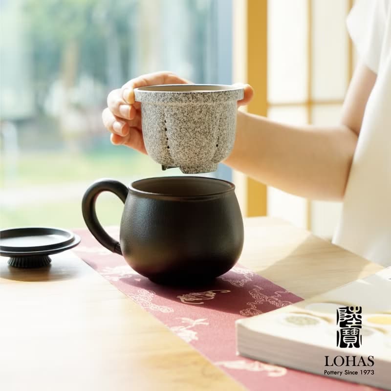 陸寶LOHAS 知足常樂 蓋杯 320ML 山竹 泡茶杯