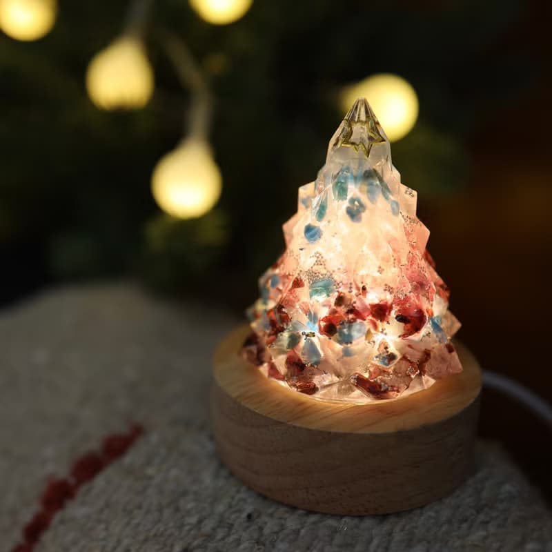 【情人節禮物】粉色愛戀聖誕樹-奧剛能量樹/寶石樹/水晶礦石粉晶