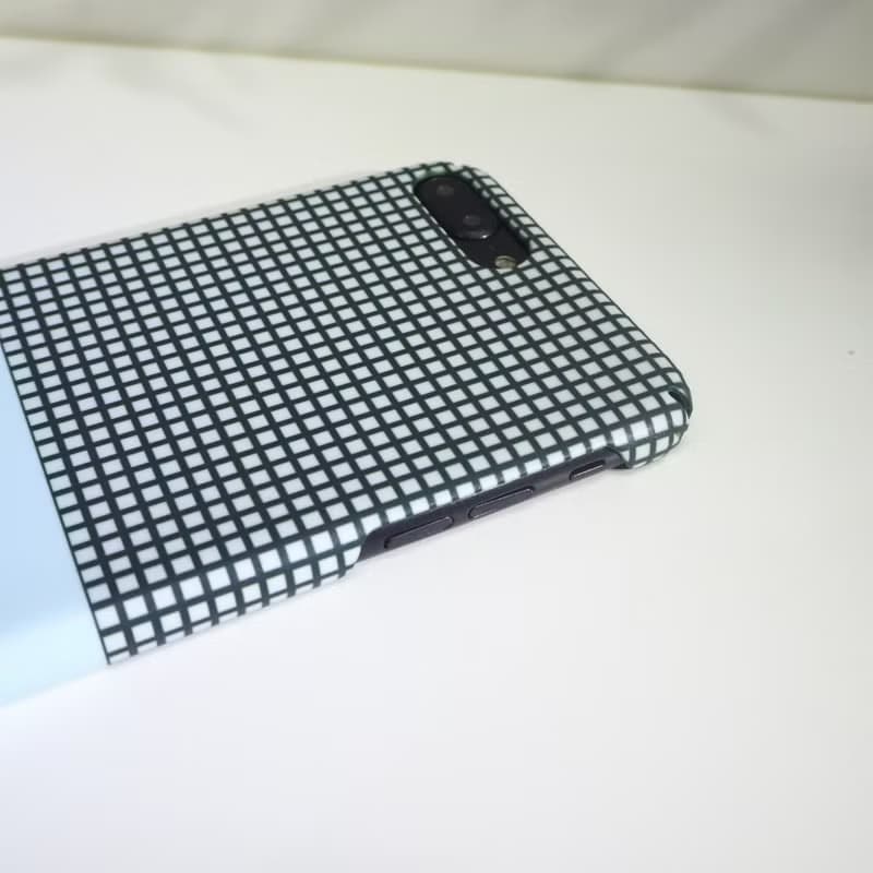 簡約深藍格子綠色拼色 | SEAFOAM Phone case 刻字原創手機殼