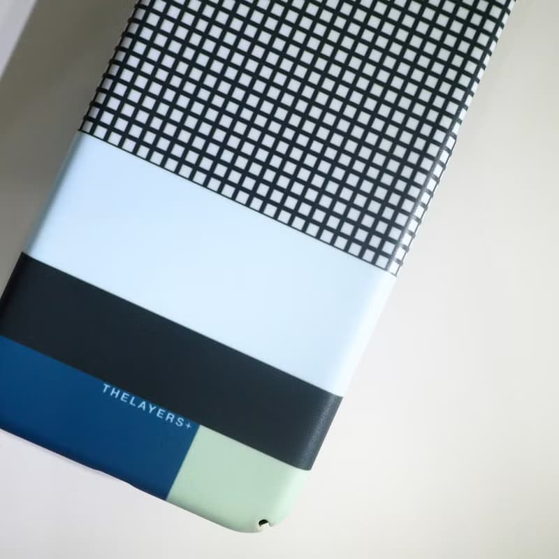 簡約深藍格子綠色拼色 | SEAFOAM Phone case 刻字原創手機殼