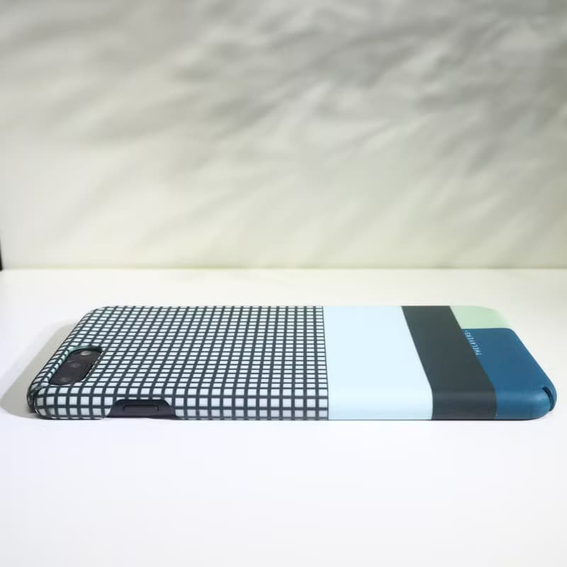 簡約深藍格子綠色拼色 | SEAFOAM Phone case 刻字原創手機殼