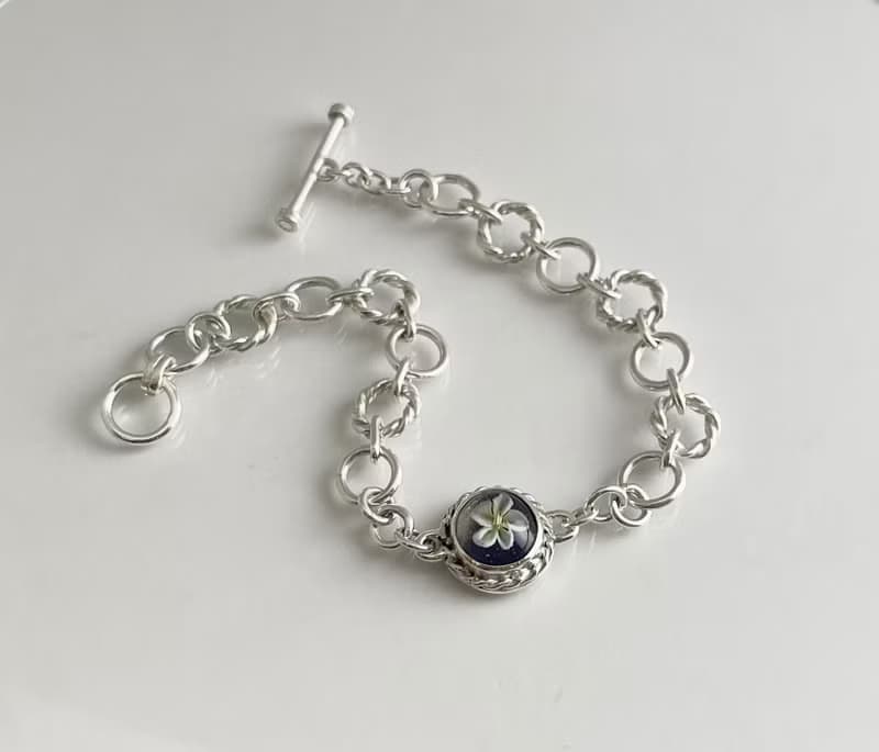 琉璃花純銀手鍊 手作金工