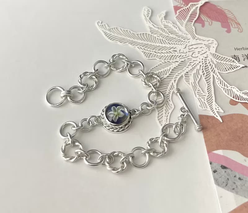 琉璃花純銀手鍊 手作金工