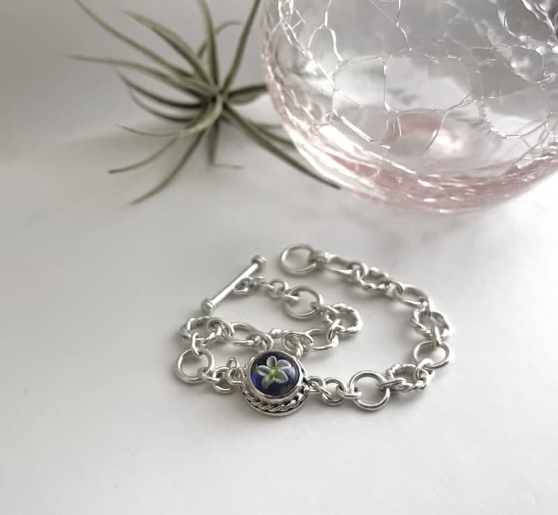 琉璃花純銀手鍊 手作金工