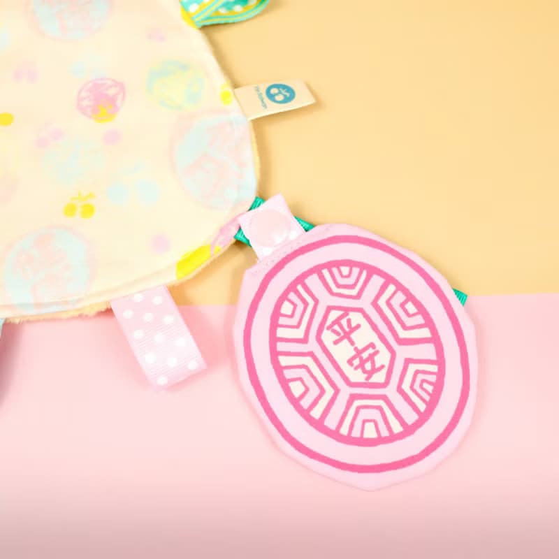 Lucky5印花 安撫巾 紅龜粿奶嘴鍊 口水巾 柔和親膚 彌月祝福禮