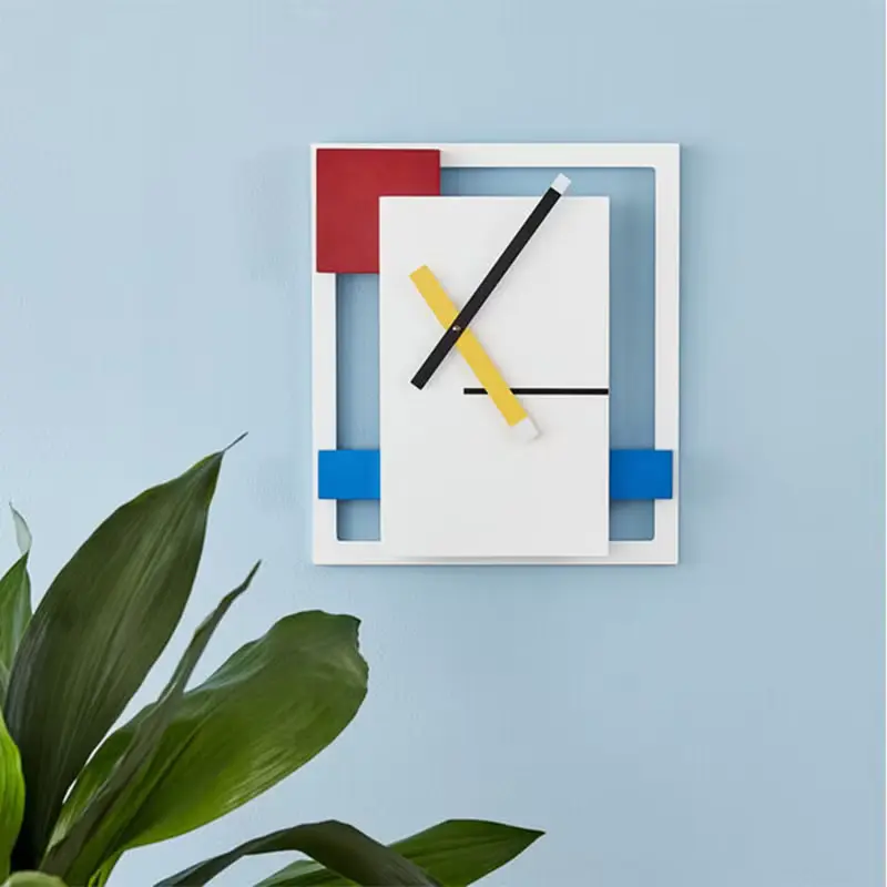 美國 MoMA 荷蘭風格派掛鐘 De Stijl Clock 創意藝術設計時鐘禮物